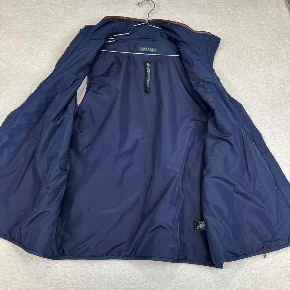 Lauren Ralph Lauren Quilted Vest Blue Snap Zip Women's XL - Picture 2 of 12